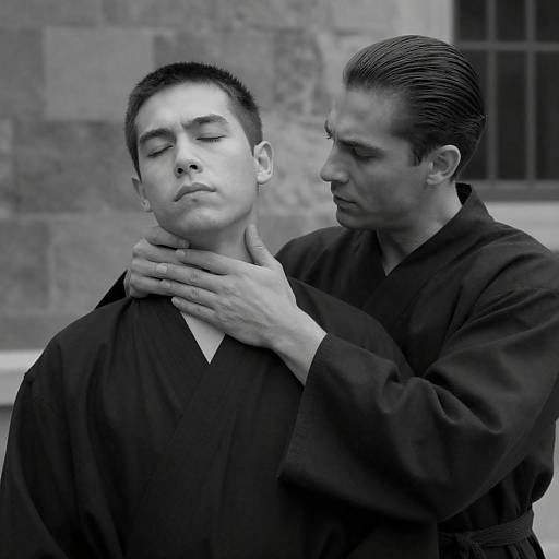 Black-and-White Martial Arts Training