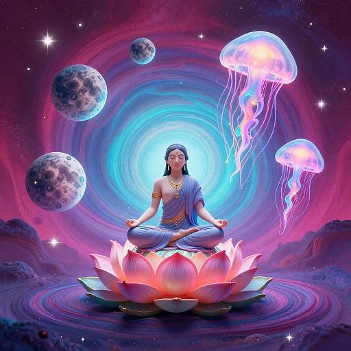 Psychedelic Cosmic Meditation Poster