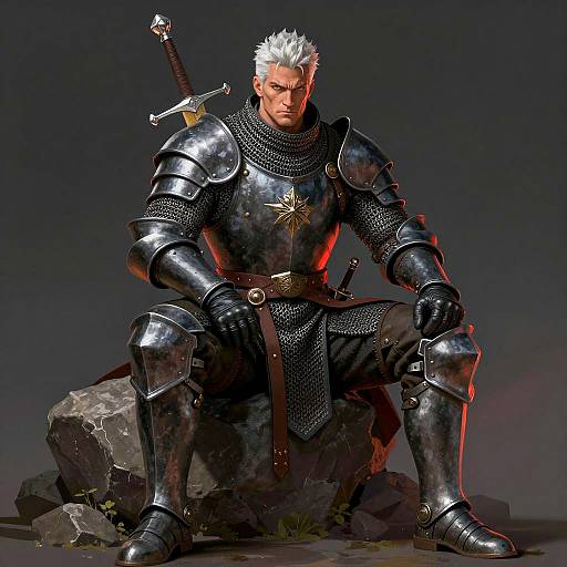 Muscular Warrior in Detailed Armor