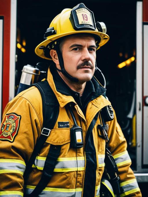 Photorealistic Firefighter Portrait