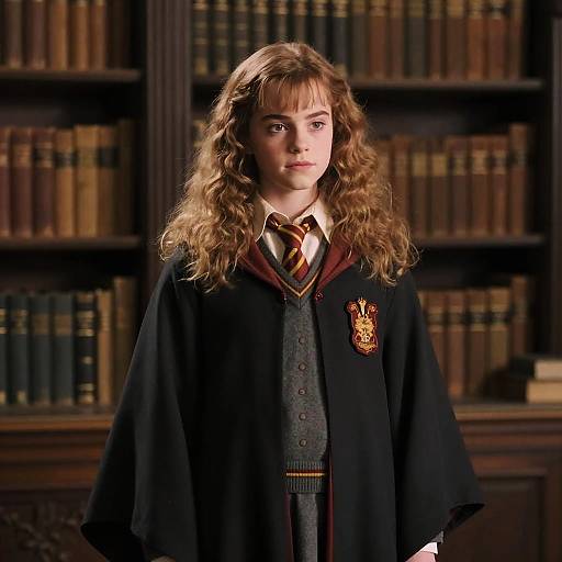 Cinematic Hermione in Ancient Library