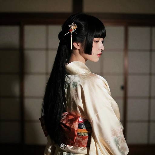 Silk Kimono Portrait in Chiaroscuro