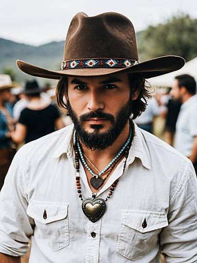 Mature Male in Bohemian Outdoor Attire