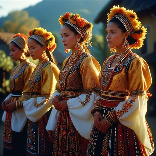 Elegant Folk Dancers in Harvest Festival