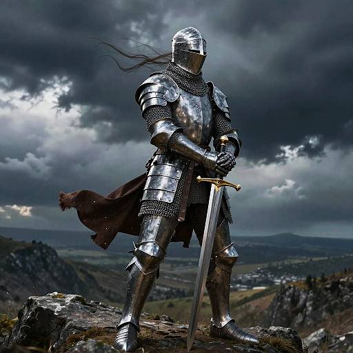Heroic Knight in Chainmail Armor