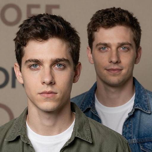 Portrait of Two Young Men with Blue Eyes