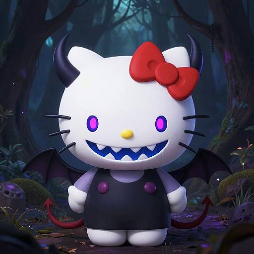 Evil Hello Kitty in Dark Forest