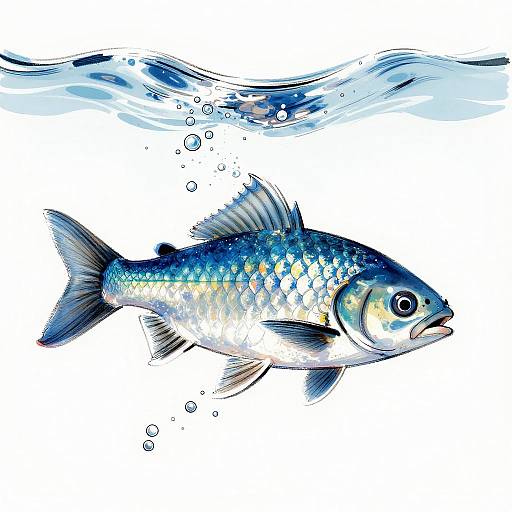 Dynamic Sketch of Swimming Fish