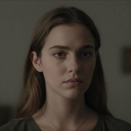 Serious Studio Portrait of Young Woman
