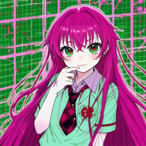 Illustration of Akashiya moka, rosario+vampire in the style of Chibirisu