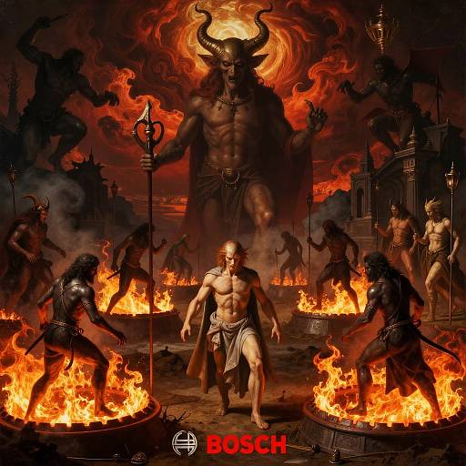 Surreal Dante's Inferno Landscape