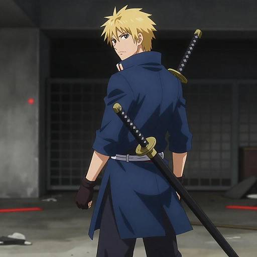 Bold Anime Character in Urban Setting