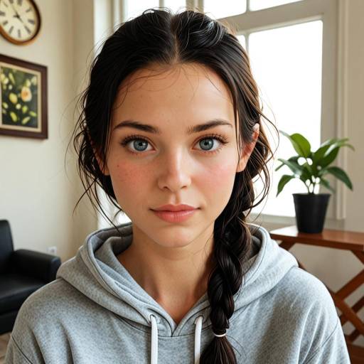 Realistic Portrait of Confident Teen Girl