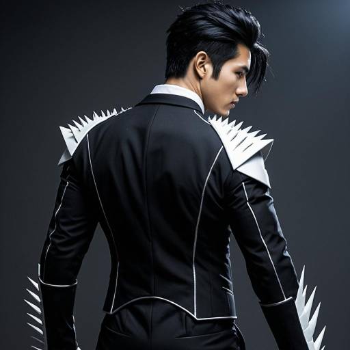 Male Cosplayer in Blade Man Inspired Spiked Suit