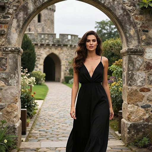 Woman in Stone Archway Portrait