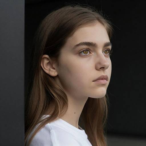 Intense Gaze: Young Woman in Focus