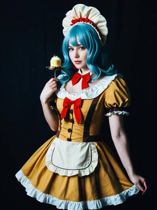 Woman in Charlotte Pudding Cosplay Costume