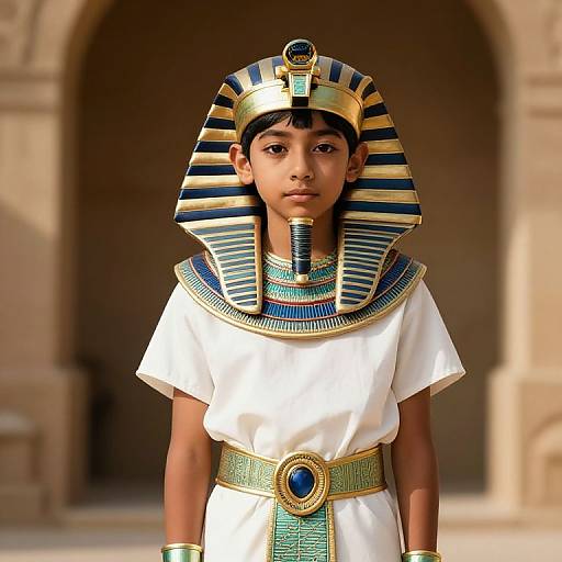 Young Boy in Ancient Egyptian Outfit