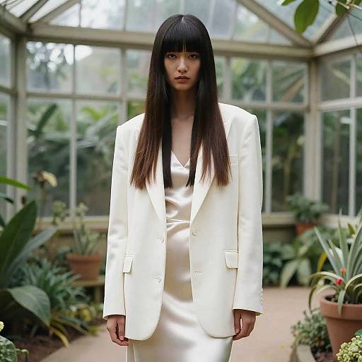 Androgynous Layered Straight Hairstyle in Conservatory