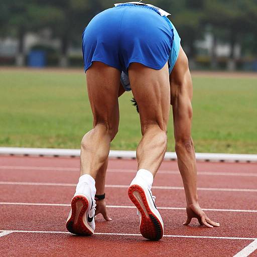 Dynamic Runner Mid-Start Close-Up