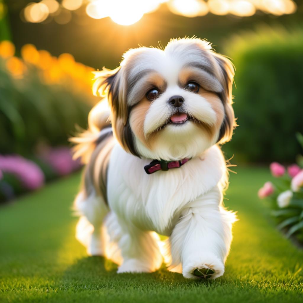 Captivating Sunset View of a Shih Tzu