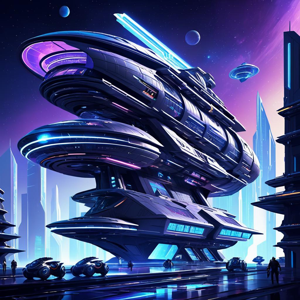 Futuristic Concept Art for Galactic Voyager