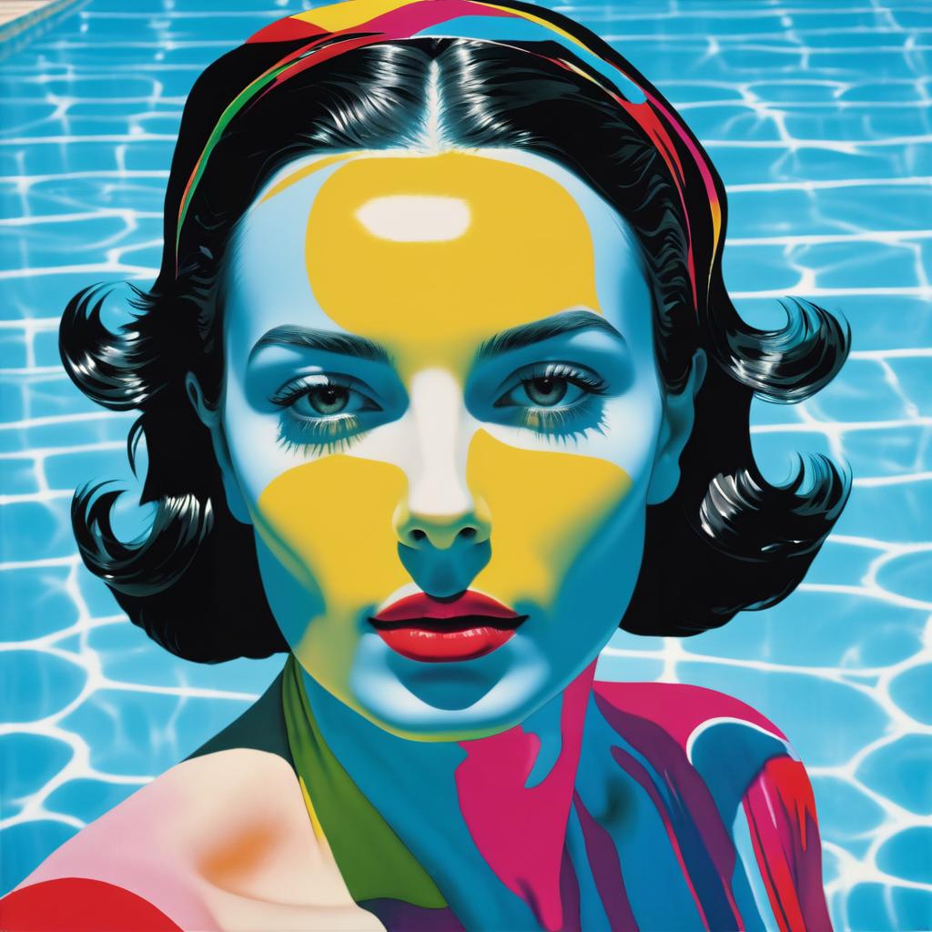 Elegant Woman in a Pool Artwork