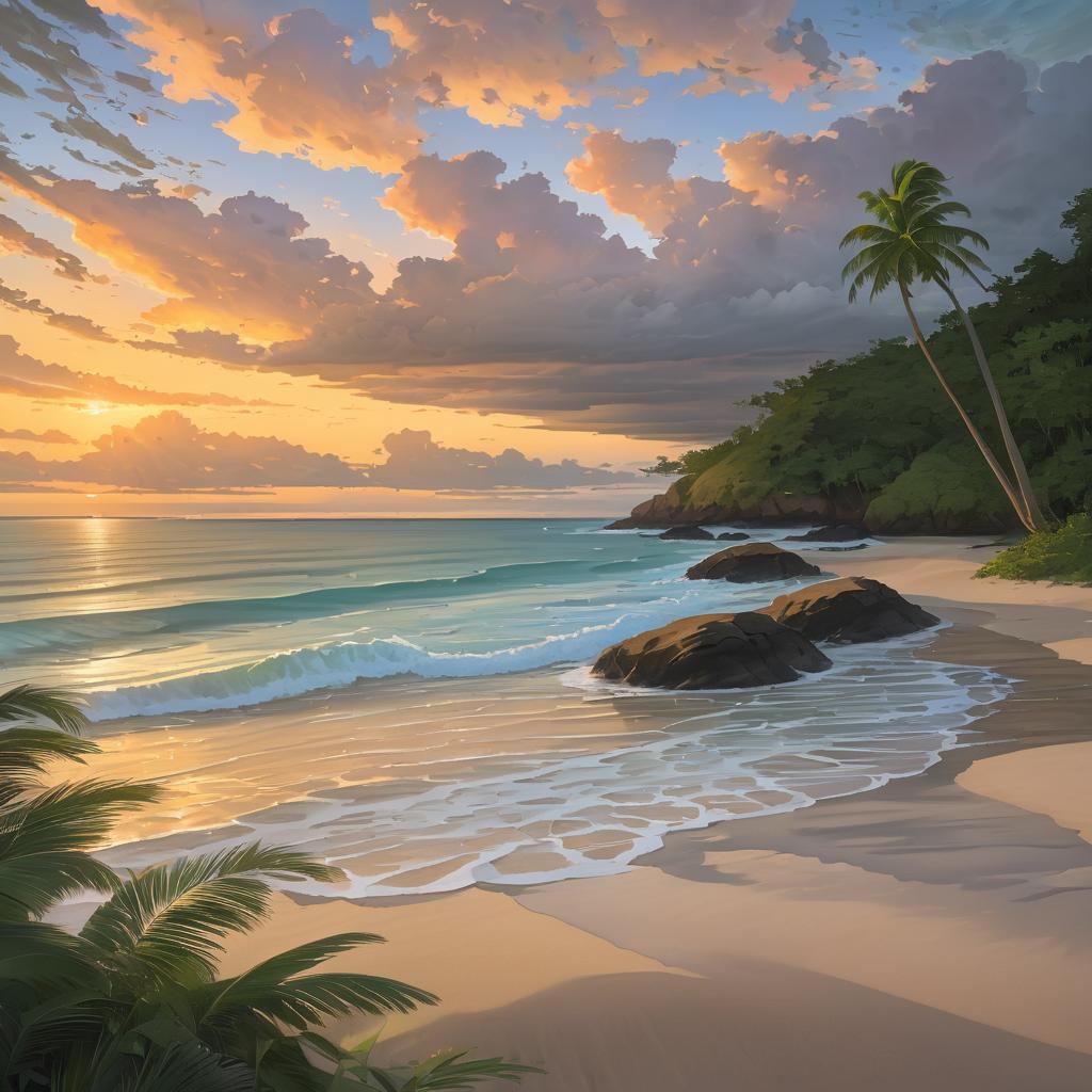 Tranquil Hidden Beach at Dawn