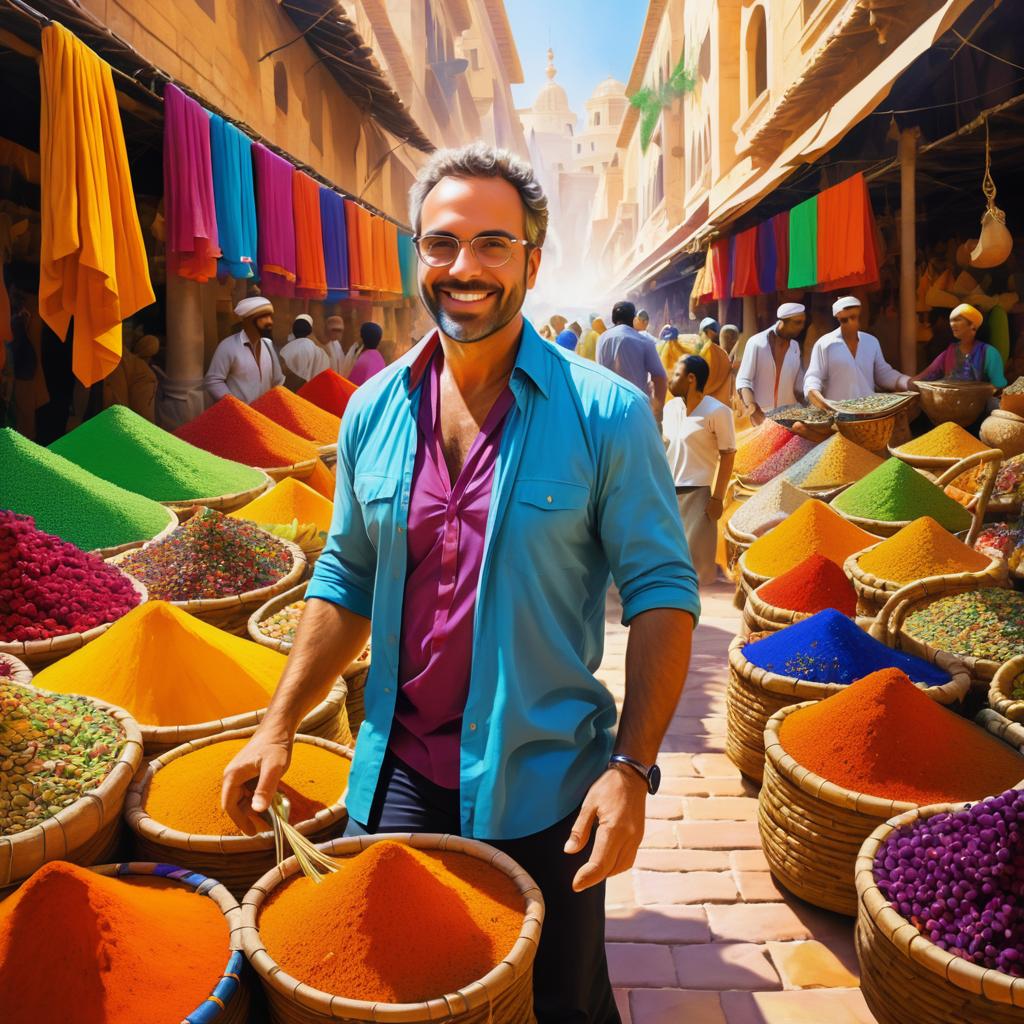 David's Adventure in a Vibrant Marketplace