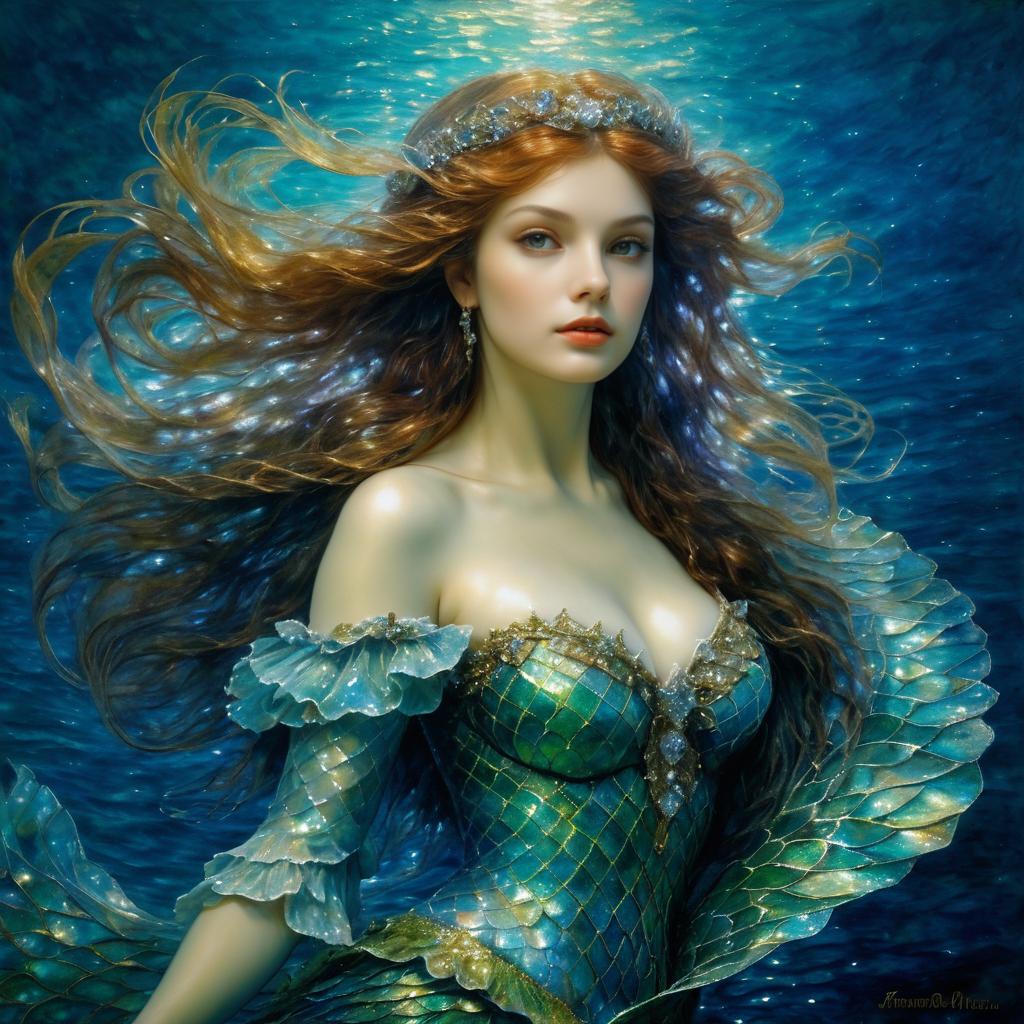 Ultra-Realistic Mermaid Portrait Painting