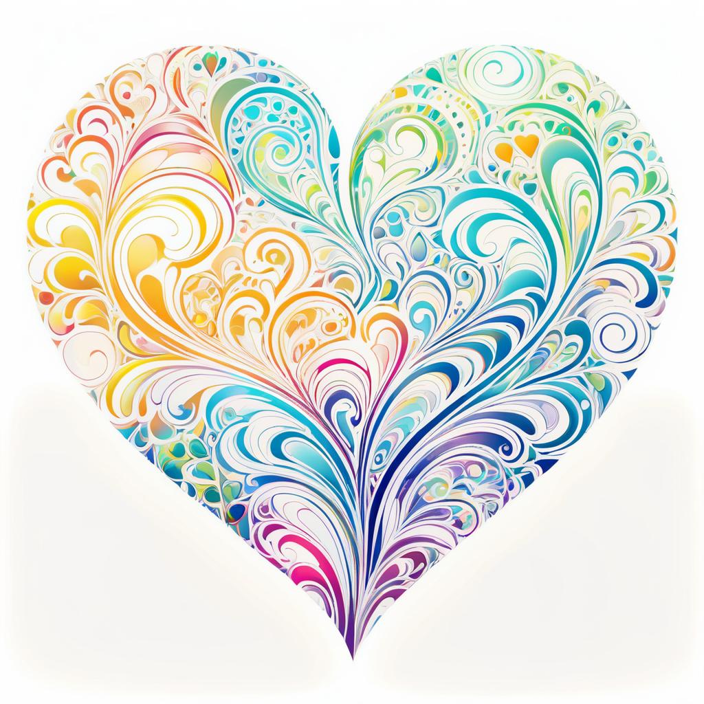 Whimsical Abstract Heart Design in Sunshine