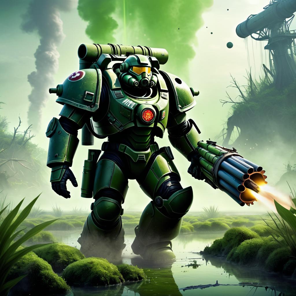 Epic Space Marine in Toxic Swamp