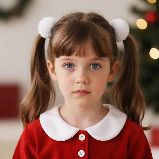 Christmas Portrait of a Young Girl