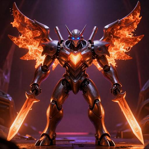 Menacing Robotic Winged Blade Creature