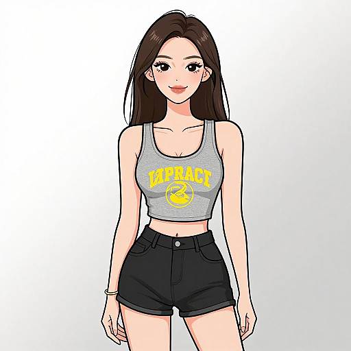 Smiling Woman in Casual Streetwear