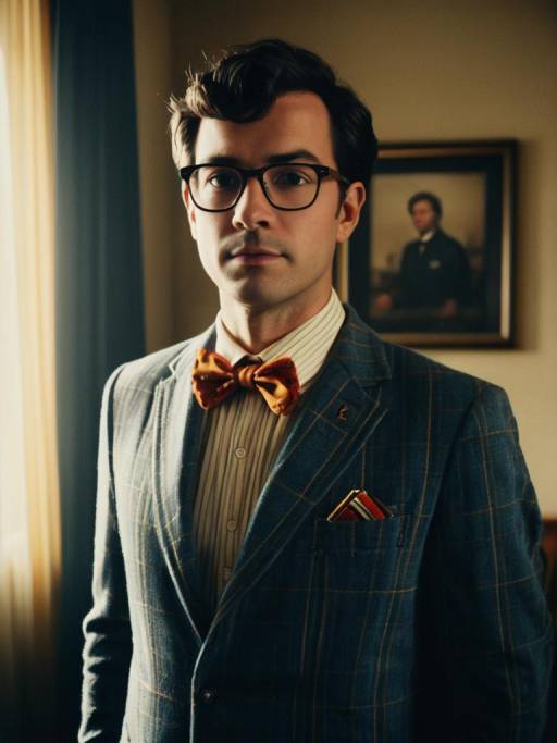 Man in Nerd Costume with Bow Tie