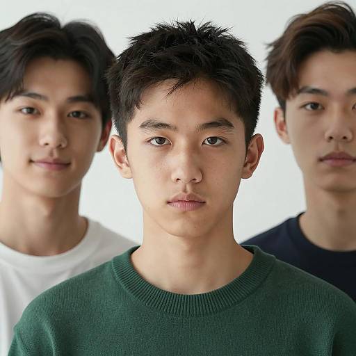 Close-Up Portrait of Three Young Adults