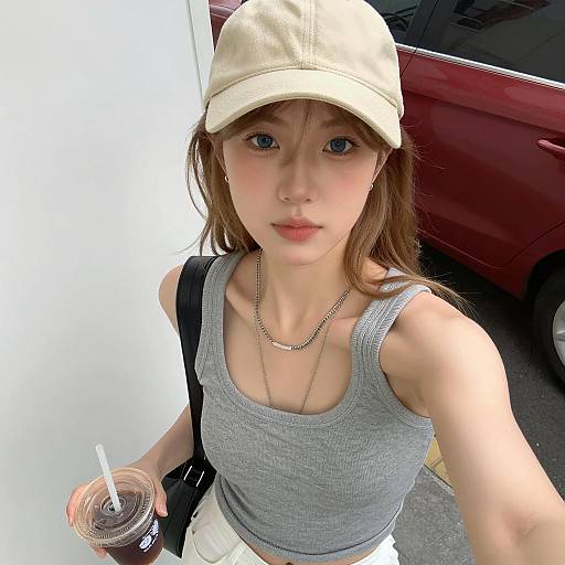 Casual Street Style with a Drink