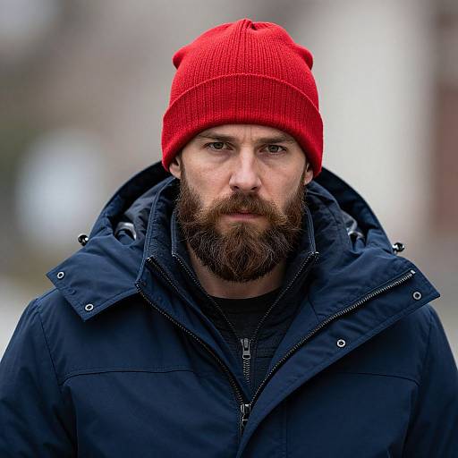 Rugged Handsome Man in Winter Wear