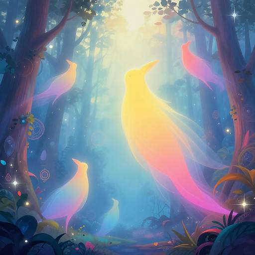 Surreal Dreamscape with Ethereal Creatures