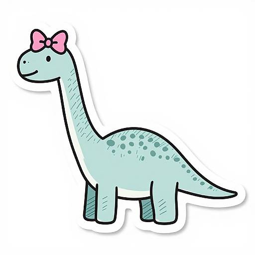 Cute Cross-Hatched Long Neck Dinosaur