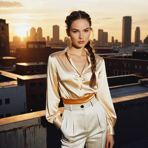 Fashion Model with Braided Ponytail at Sunset Fashion Model with Braided Ponytail at Sunset