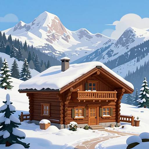Cozy Snowy Cabin in Alpine Adventureland