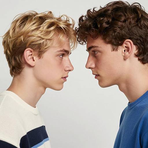 Intense Connection of Two Young Men