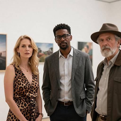 Diverse group in art gallery