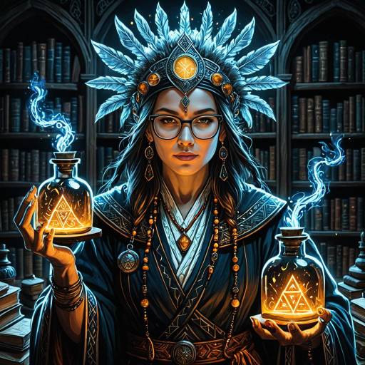 Mystical Librarian in Dark Fantasy Art