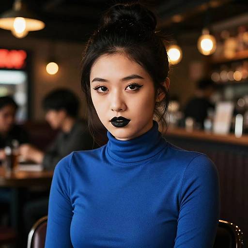 Sexy Student Woman in Cantina Portrait