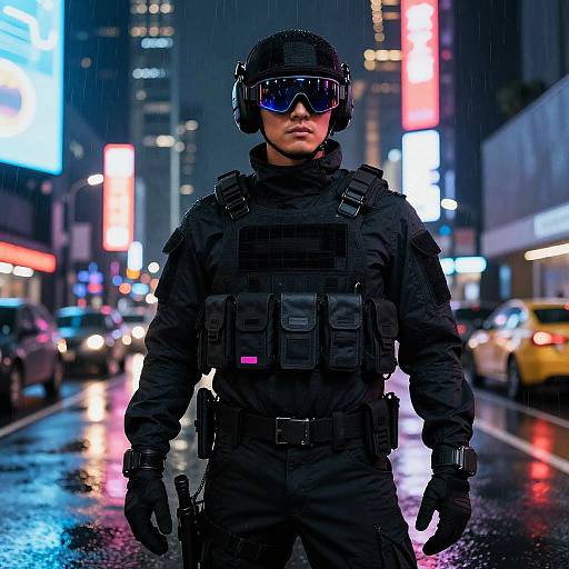 Cyberpunk Street Enforcer Uniform Design