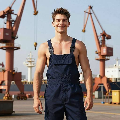 Upbeat Maritime Engineer in Shipyard