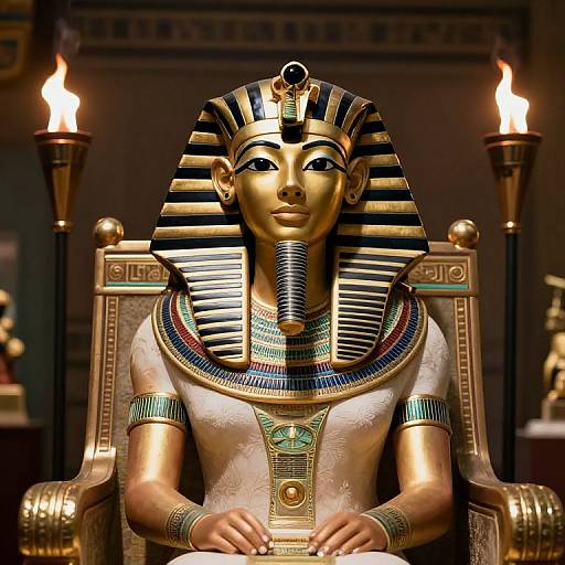 Pharaoh Queen in Regal Museum Display